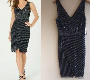 Adrianna Papell. Embellished Cut away Sheath dress